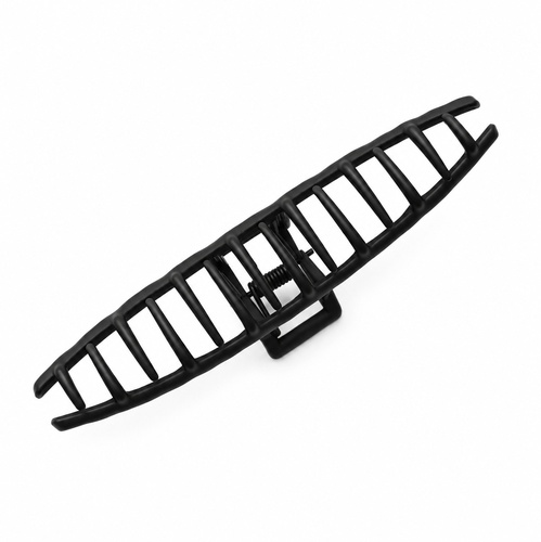 Kovový skřipec do vlasů černé barvy – matný T-profil s vlnkou 11,5 cm
