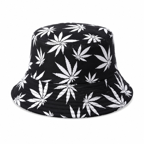 Oboustranný klobouk s konopnými listy 58 cm
