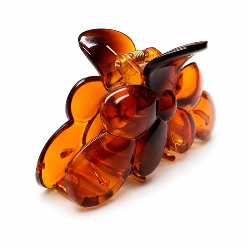 Skřipec do vlasů 3D motiv hnědý želvovinový