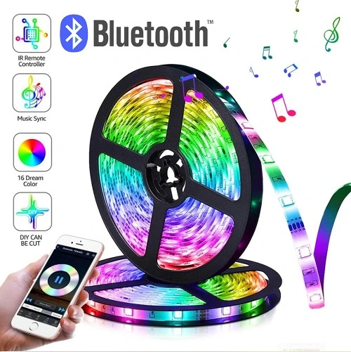 Smart RGB+W LED pásek 5m – Bluetooth, ovládání aplikací, hudební režim