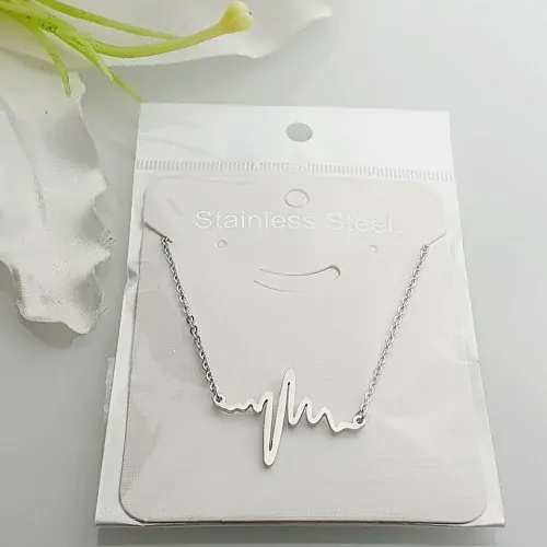 Dámský ocelový řetízek - ekg – stylový ocelový šperk s motivem EKG křivky