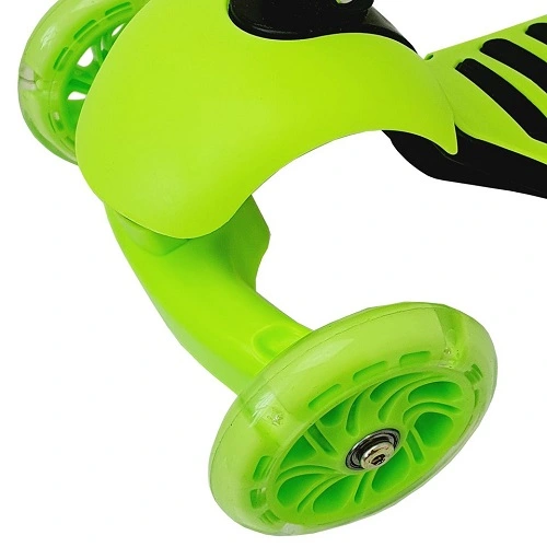 Dětská balanční koloběžka 3v1 s LED kolečky a skládacím sedátkem - zelená