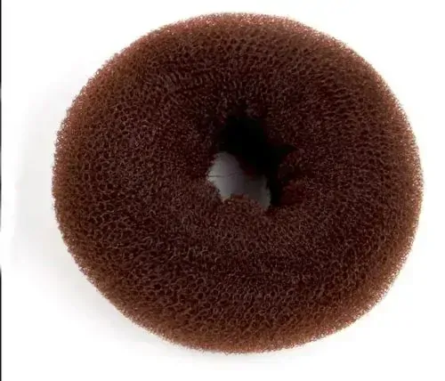 Objemová vlasová výplň do drdolu (kobliha) – hnědá, 12 cm