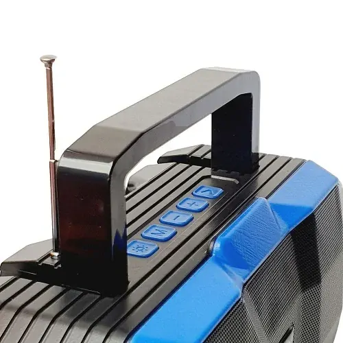 Bezdrátový Bluetooth reproduktor D07 modrý: FM rádio, svítilna, 5W