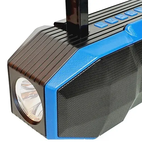 Bezdrátový Bluetooth reproduktor D07 modrý: FM rádio, svítilna, 5W