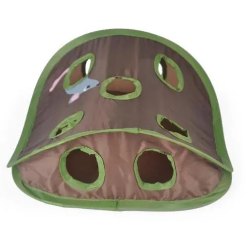 Interaktivní kočičí stan s míčkem – hračka pro aktivní a šťastné kočky