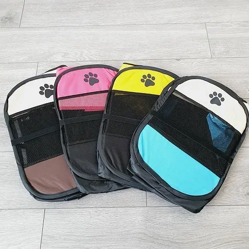 Ohrádka pro psy a kočky - 114x114x58 cm - růžová