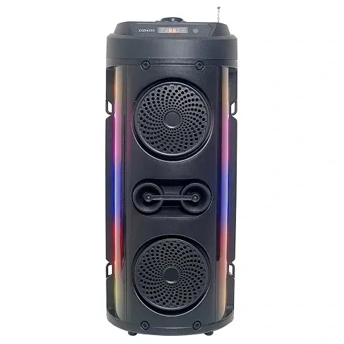 Bluetooth reproduktor ZQS-4253 černý – 40 cm, 16 W, solární panel + mikrofon, LED