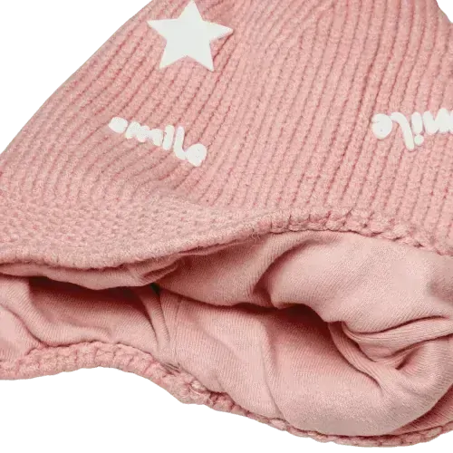 Dětská zateplená čepice přes uši pro holky 1–5 let – světle růžová