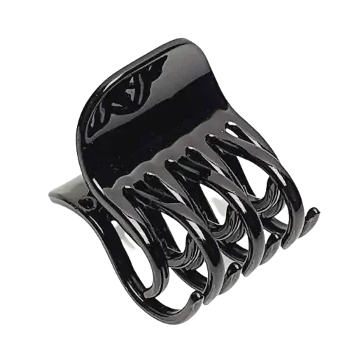 Plastový skřipec do vlasů, dvojité zuby - bagr černá