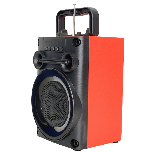 Bezdrátový Bluetooth reproduktor ZQS 1455 červený: LED, FM rádio, 5W