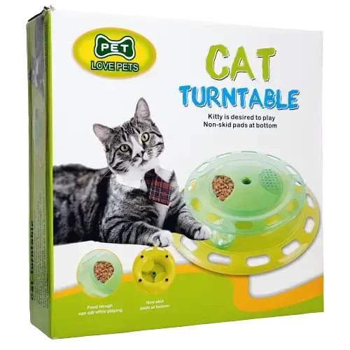 Interaktivní hračka pro kočky Cat Turntable s dávkovačem krmiva – zelená