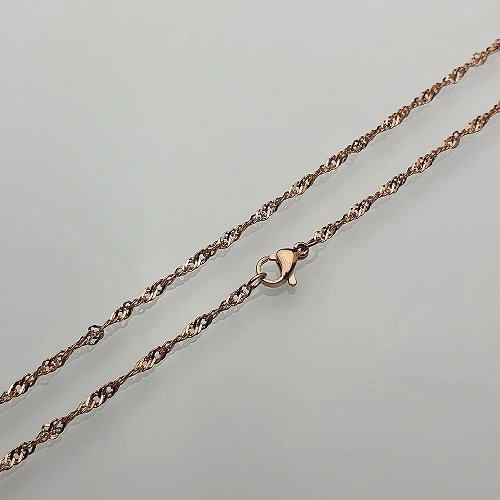Ocelový řetízek kroucený rosegold