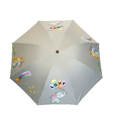 Dámský skládací deštník - vzor slon