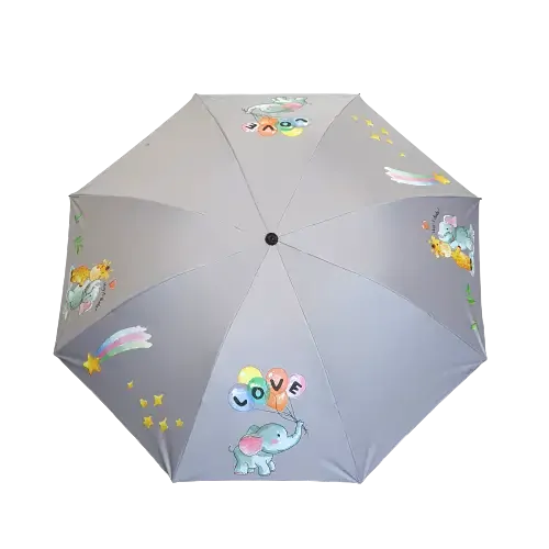 Dámský skládací deštník - vzor slon