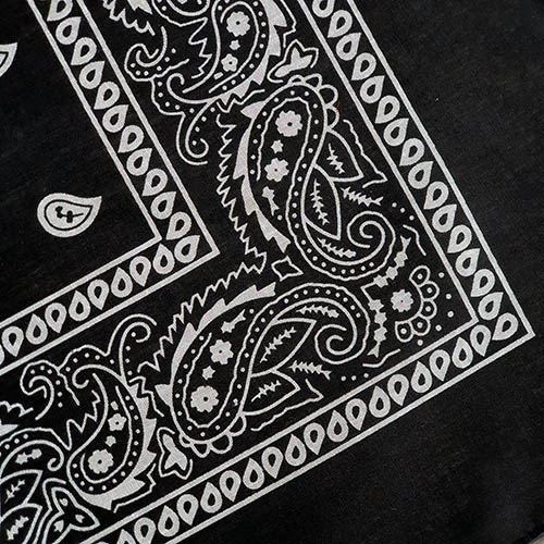Bavlněný šátek Paisley 50x50 cm - černý