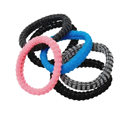 Sada gumiček do vlasů s lurexem - 6 ks