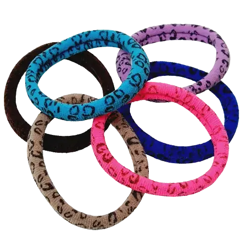 Sada gumiček do vlasů se vzorem levhart - 6 ks