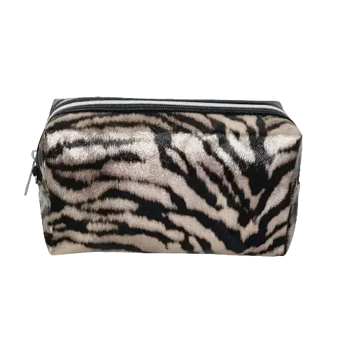 Kosmetická taštička Zebra – bronzová, 18,5x10,5 cm