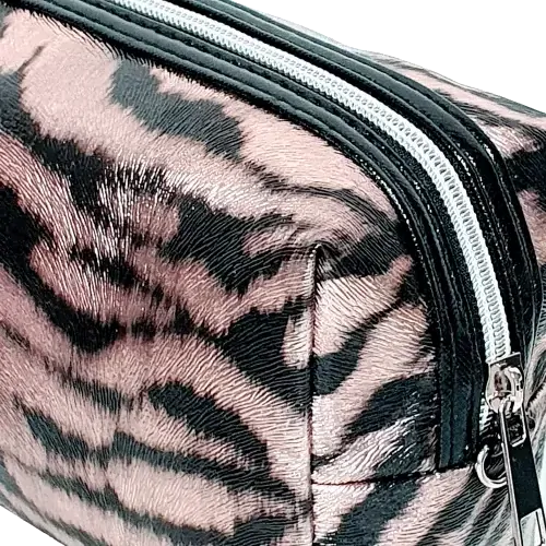 Kosmetická taštička Zebra – bronzová, 18,5x10,5 cm