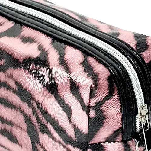 Kosmetická taštička Zebra – růžová, 18,5x10,5 cm