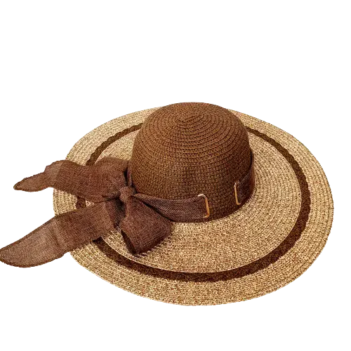 Dámský letní klobouk - slamák - hnědý