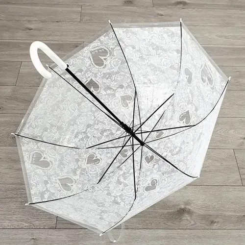 Svatební deštník holový - srdce