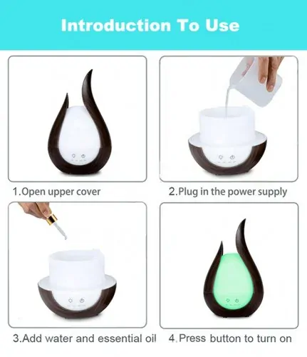 Ultrazvukový aroma difuzér 200 ml – dekor dřevo, dálkové ovládání