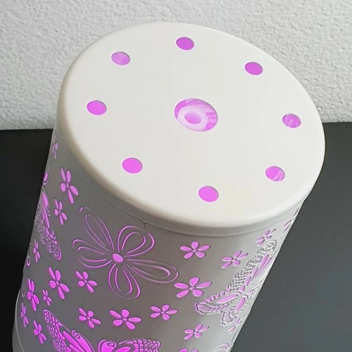 Ultrazvukový aroma difuzér 100 ml – motiv Motýli, 7 barev LED, bílý