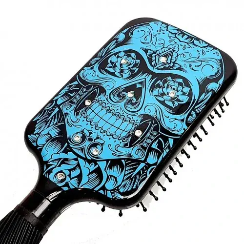 Stylový hřeben na vlasy s dekorativními kamínky - modrý