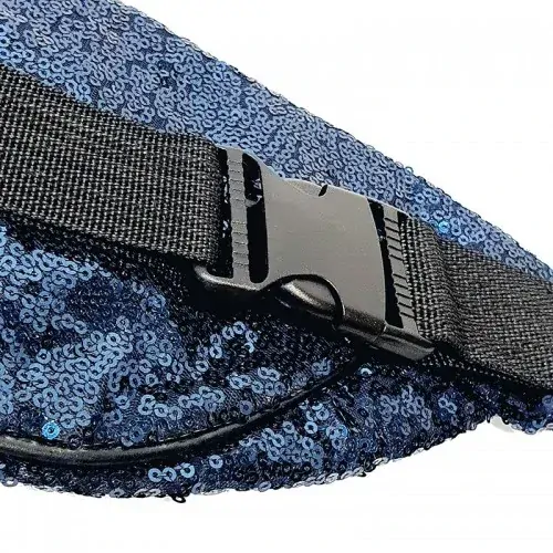 Dámská ledvinka s flitrama - modrá