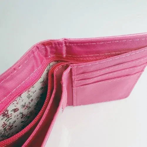 Dětská peněženka se vzorem motýlků a cvočkem – růžová, 11 cm