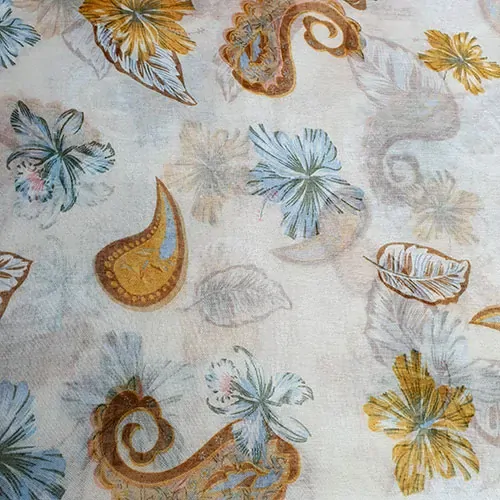 Dámská šála tunel se vzorem "paisley" - hnědá