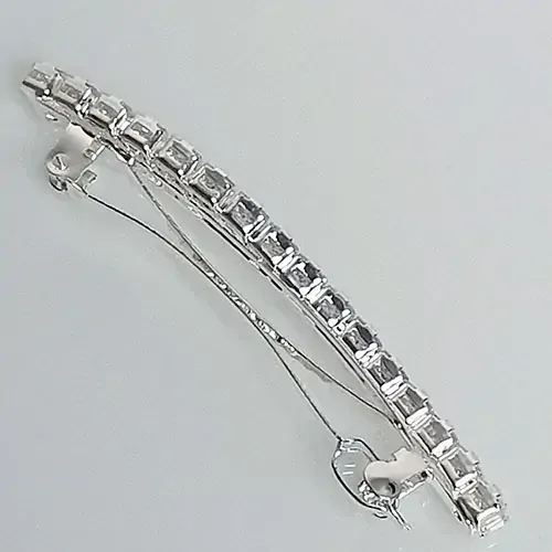 Francouzská štrasová spona - stříbrná - 8,5cm