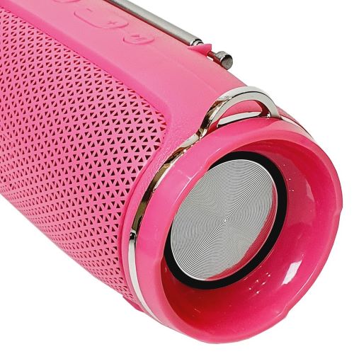 Bezdrátový Bluetooth reproduktor A39 růžový: 6W, TWS, FM rádio, popruh