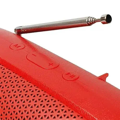 Bezdrátový Bluetooth reproduktor A39 červený: 6W, TWS, FM rádio, popruh