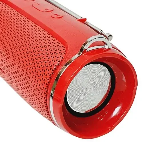 Bezdrátový Bluetooth reproduktor A39 červený: 6W, TWS, FM rádio, popruh