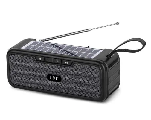 Bezdrátový Bluetooth reproduktor L-8T šedý: Solární panel, TWS, 5W
