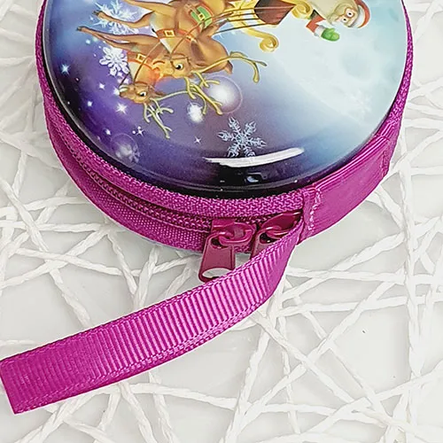 Plechová dárková krabička - vánoční motiv - sv.modrá