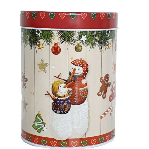 Plechová dárková krabička - vánoční motiv - S - bílá