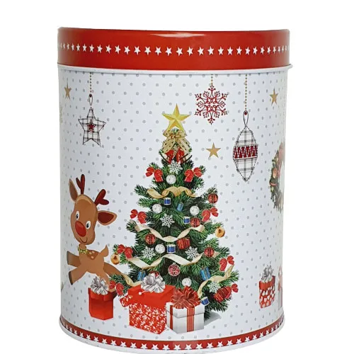 Plechová dárková krabička - vánoční motiv - M