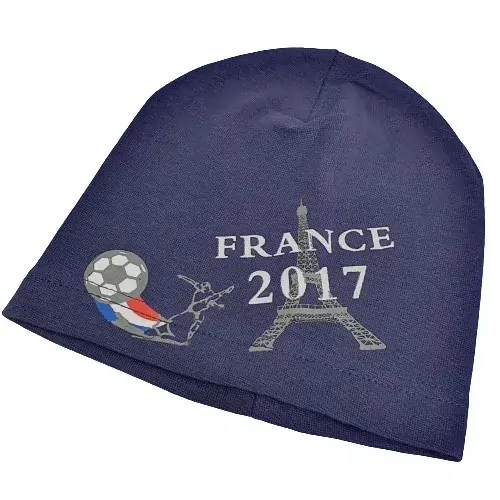 Dětská bavlněná čepice France 2017 – jarní/podzimní, šedá