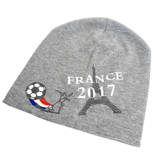 Dětská bavlněná čepice France 2017 – jarní/podzimní, šedá
