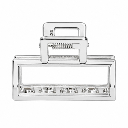 Kovový skřipec do vlasů obdélník - 4cm, hematit