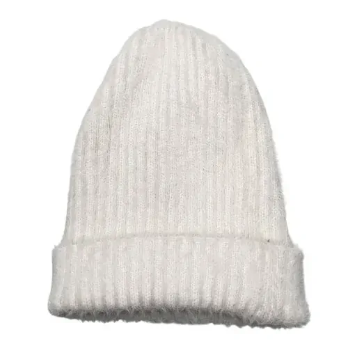 Unisex zimní čepice s chloupkem - bílá