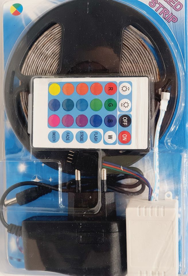 Barevný RGB LED pásek 5m – dálkové ovládání