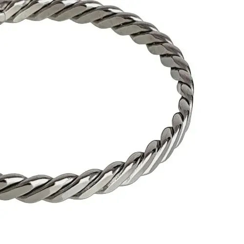 Ocelové náušnice kruhy kroucené stříbrné - 4cm