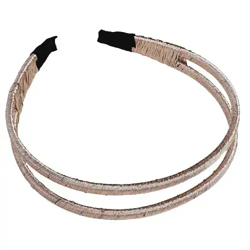 Plastová dvojitá čelenka lesklá - lososová