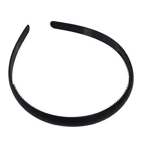 Plastová matná čelenka rovná 1.2cm - černá