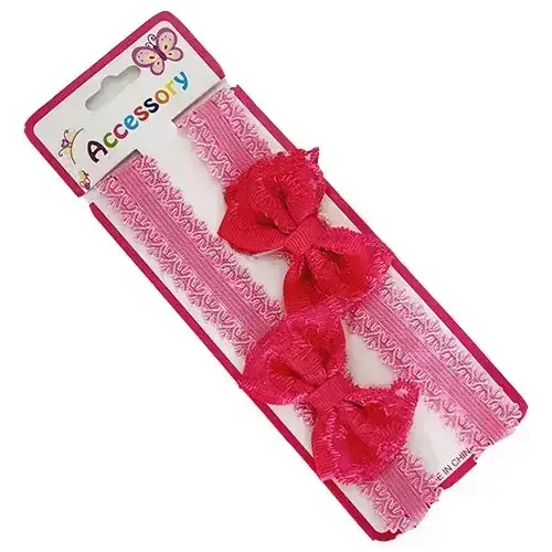 Látková čelenka pro miminka - masle nařasená tmavě růžová